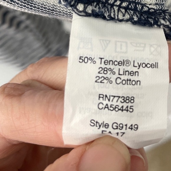 Madewell Women's Striped Long Sleeve Knot-Front Shirt Everyday Linen Blend Small - Picture 5 of 8